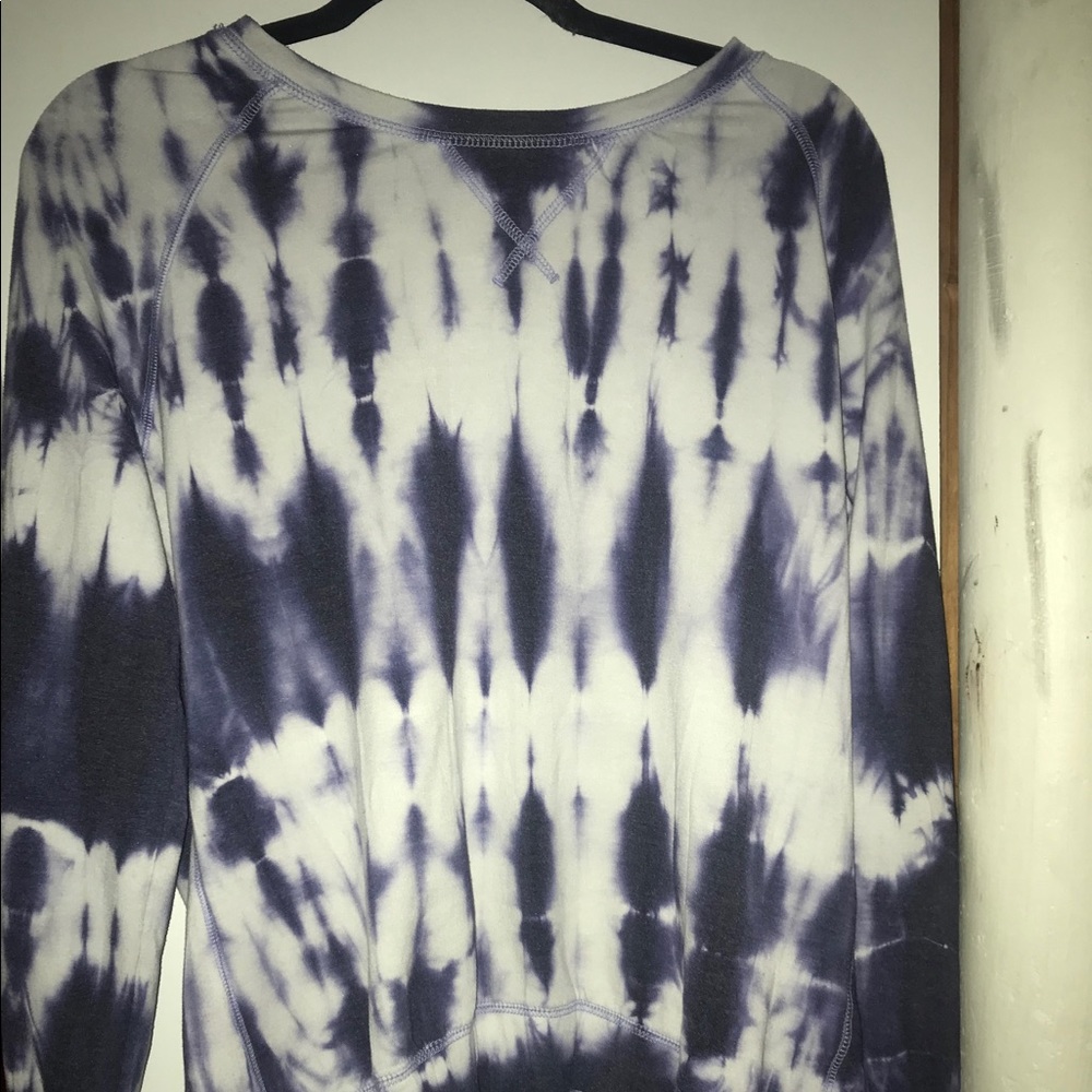 Blue and white tie dye sweater